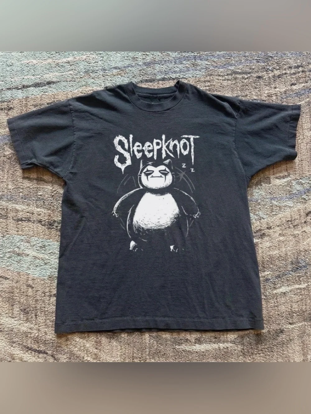 Sleepknot Snorlax Metal Parody Black Heavy Graphic T-Shirt